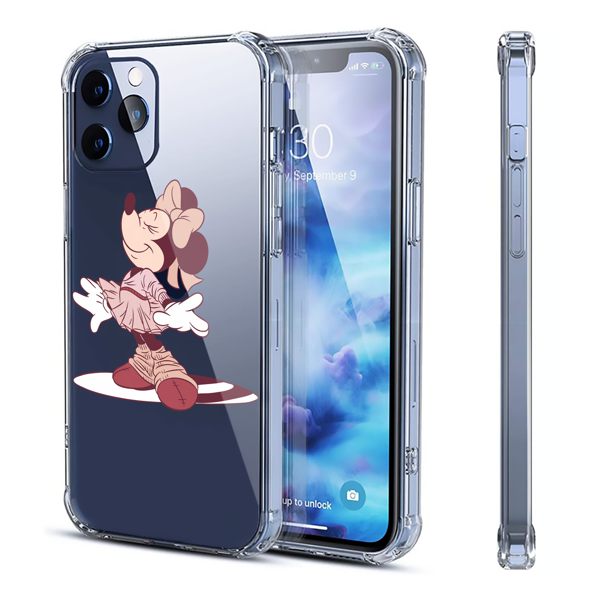 （画像用） ミッキーマウス Mickey Mouse 【iPhone 12シリーズ対応】透明スマホケース（クリアソフトケース）